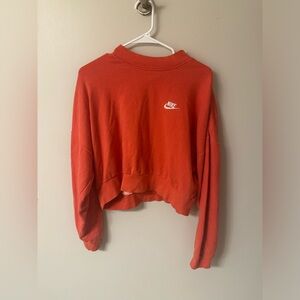 Orange/Red Cropped Nike Crewneck